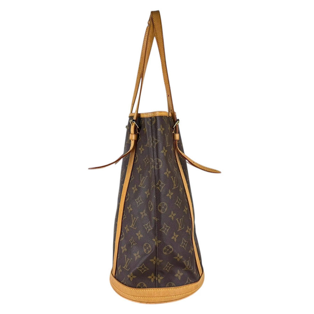 Louis Vuitton Handbag Canvas Brown Monogram Bucket Brown
